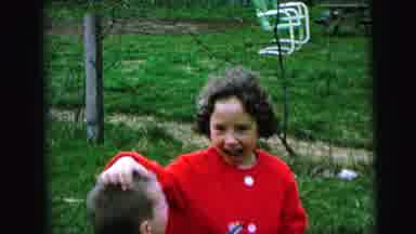 Camden New Jersey (1964): Big Sister Teasing Little Brother