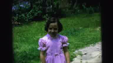 Camden New Jersey (1964): Little Girl With Bob Cut In Lavender Frock And White