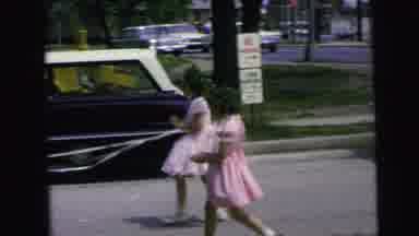 Camden New Jersey (1964): Kids Walking And Girls Walking After Them With Ribbons