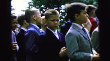 CAMDEN NEW JERSEY-1964: A Group Of Boys In Suits Stand In Formation At A Formal Ceremony
