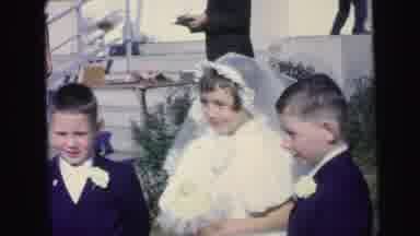 Camden New Jersey (1964): Three Kids Preparing For First Communion Ceremony