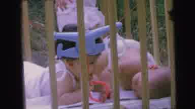 Camden New Jersey (1964): Two Babies Play In The Playpen Together That Is Outside