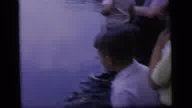 Camden New Jersey (1964): Small Crowd Of Kids Feeding A Few Ducks Bread Crumbs