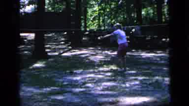 Camden New Jersey (1964): People Playing Badminton In The Middle Of The Woods