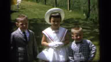 Camden New Jersey (1964): Three Children Standing Outside In Nice Outfits And