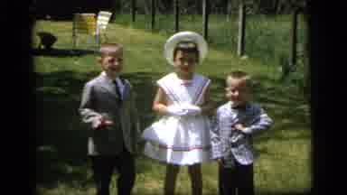 Camden New Jersey (1964): Summer Garden Garden Chairs Grass Fence Happy Talking