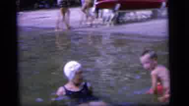 Camden New Jersey (1964): A Person Is Swimming In The Lake The Child Pour The