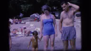 Camden New Jersey (1964): Beautiful Day At The Beach For A Family Where The Little