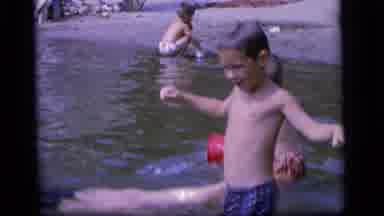 Camden New Jersey (1964): Family Swimming At The Beach