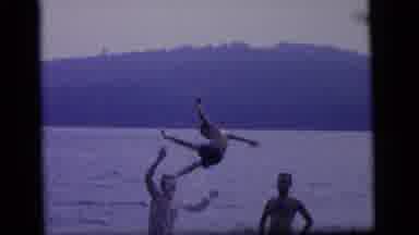 Camden New Jersey (1964): Man And Boys Swimming In A Lake Man Throwing Boy In The