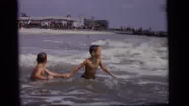 Camden New Jersey (1964): The Children Is Playing On The Beach And Suddenly Wave