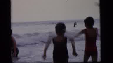 Camden New Jersey (1964): Kids Playing In Sand And Wading In Surf On A Sunny Day