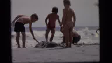 Camden New Jersey (1964): Five Young Girls Boys Children Playing With Sand Sunny