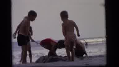 Camden New Jersey (1964): Small Kids Are Playing With Mud Near Beach Side