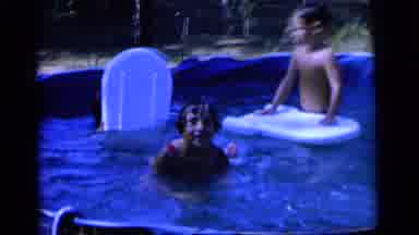 Camden New Jersey (1964): Group Of Kids Playing And Splashing In A Above Ground