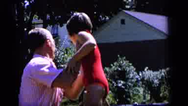 Camden New Jersey (1964): Man Tossing A Young Girl Into A Swimming Pool From The