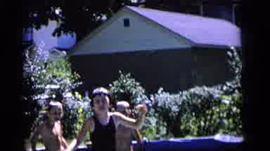Camden New Jersey (1964): Group Of Kids Playing And Diving In A Above Ground Pool