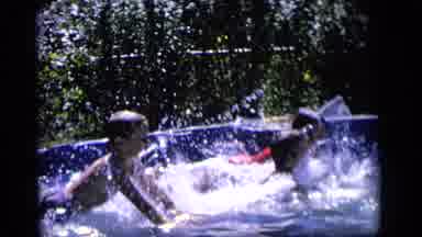 Camden New Jersey (1964): Kids Jumping And Splashing In A Backyard Swimming Pool