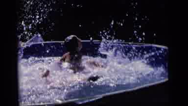 Camden New Jersey (1964): Kids Having Fun In A Backyard Pool Race Each To