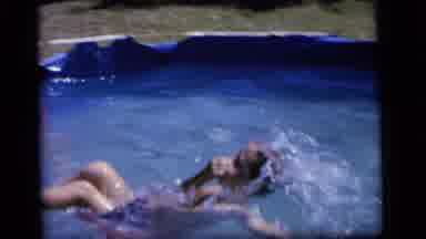 Camden New Jersey (1964): 2 Kids Playing In Swimming Pool