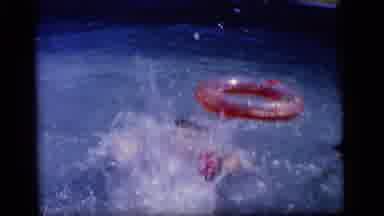 Camden New Jersey (1964): Kids Playing In A Pool With A Float