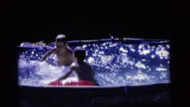 Camden New Jersey (1964): Two Boys Splashing In A Pool Playing On Boogie Boards