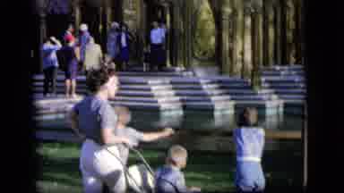 Camden New Jersey US (1964): People Standing In Front Of A Big Church With A Lot