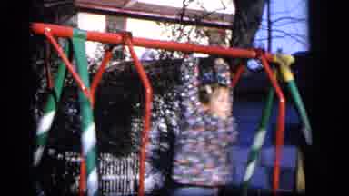 Camden New Jersey US (1964): Playground Cold Fall Backyard Children Playing Monkey