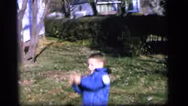 Camden New Jersey US (1964): Boy Playing Catching With Himself With A Baseball