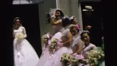 Camden New Jersey USA (1964): The Newlyweds Are Outside The Church Surrounded By