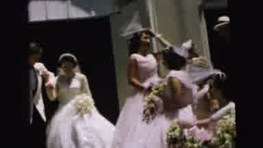Camden New Jersey USA (1964): Happy White Wedding In Old Days And Guest Throwing