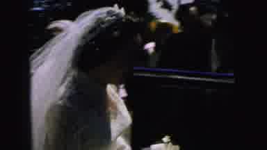 Camden New Jersey USA (1964): Bride On Wedding Day In White Dress Entering Black