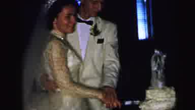 Camden New Jersey USA (1964): Bride And Groom At Wedding Reception Kiss And