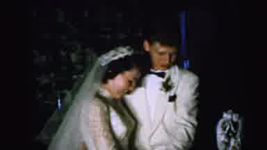 Camden New Jersey USA (1964): New Married Couples Are Cutting The Cake And Talking