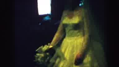 Camden New Jersey USA (1964): Woman In A Wedding Dress Tossing A Bouquet Of