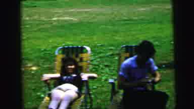 Camden New Jersey USA (1964): Family In Lawn Chairs At The Local Park