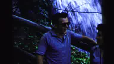 Camden New Jersey USA (1964): Family Hiking Saying Hello Waterfall Forest Movie