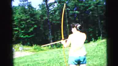 Camden New Jersey USA (1964): A Day In The Woods Learning Archery With Some Help
