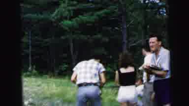 Camden New Jersey USA (1964): People Outside On Campground Playing A Game Or