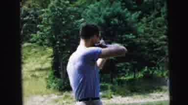 Camden New Jersey USA (1964): The Man Was Shooting With The Gun For Hunting