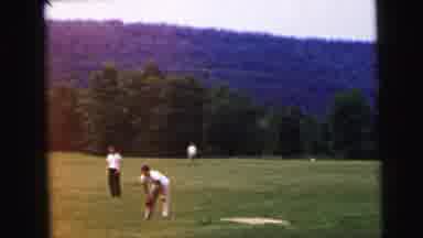 Camden New Jersey USA (1964): Group Of Men Play A Casual Game Of Baseball On A