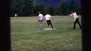 Camden New Jersey USA (1964): Summer Baseball Baseball Bat No Shirt On Running