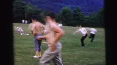 Camden New Jersey USA (1964): Men Playing Baseball In Field While Women Eat On