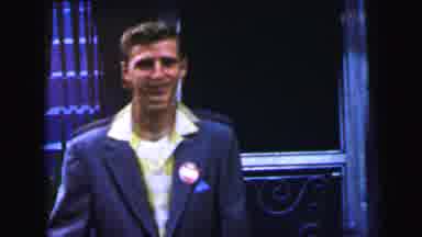 Camden New Jersey USA (1964): Happy Young Man Squatting And Enjoying Life As He