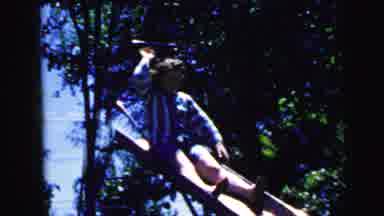 Camden New Jersey USA (1964): The Girl Is Playing With The Slides On The Park