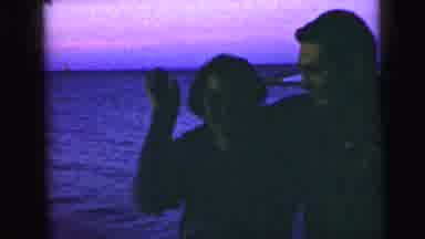 Camden New Jersey USA (1964): Happy Couple Enjoying Romantic Seaside As Man Wraps