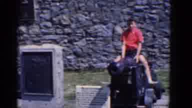 Charlestown North Carolina (1964): Family Trip Young Boy Sat On Cannon Launcher