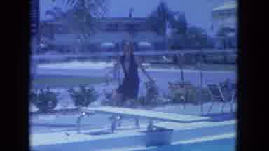 Clearwater Florida (1964): Man And Woman Walk Around The Pool On A Lovely Summer