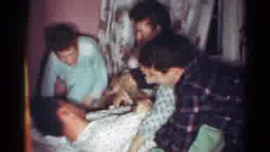 Cleveland Ohio (1964): Three Young Children And A Woman Wrestling With A Man While