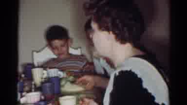 Cleveland Ohio (1964): The Family Members Are Doing Eating In The Dining Table